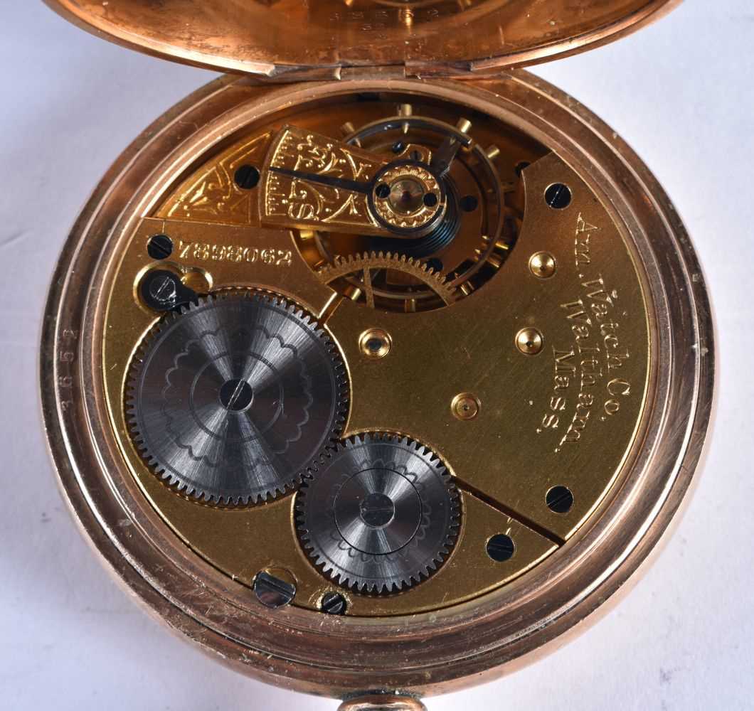 WALTHAM Gents Rolled Gold Full Hunter Pocket Watch. Movement - Hand-wind. WORKING - Tested For Time. - Image 2 of 5