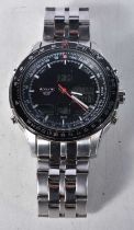 Accurist 7283 Skymaster Chronograph Stainless Steel Bracelet Watch.  5cm incl crown, Digital Display