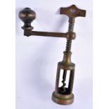 AN ANTIQUE CONTINENTAL BRONZE CORKSCREW. 17 cm x 9 cm. Note: Historians say its lineage can be