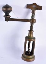 AN ANTIQUE CONTINENTAL BRONZE CORKSCREW. 17 cm x 9 cm. Note: Historians say its lineage can be