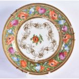 A LATE 18TH/19TH CENTURY CONTINENTAL PORCEAIN PLATE painted with a rich banding of fruit, on a