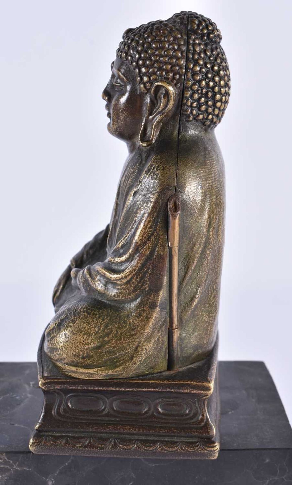 A RARE LATE 19TH/20TH CENTURY AUSTRIAN COLD PAINTED BRONZE EROTIC BUDDHA FIGURE the front opening to - Image 8 of 12