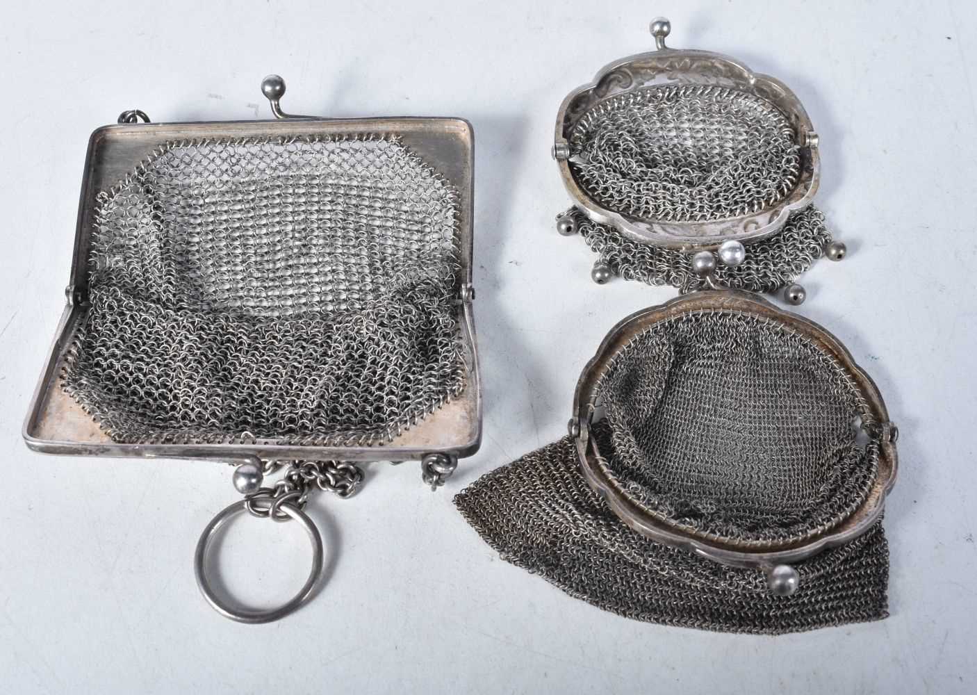 Three Silver Chain Mail Purses. XRF Tested for Purity. Largest 9cm x 8cm, total weight 118g (3) - Image 2 of 5