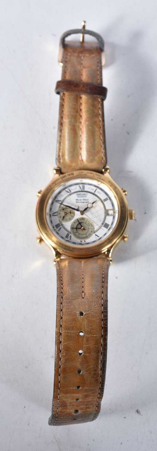SEIKO QUARTZ World Timer Chronograph Gentlemen's watch.  4.1cm incl crown, working - Image 2 of 4