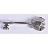 A Silver Ceremonial Key with a hidden compartment in the Bow by Vaughton & Sons. Hallmarked