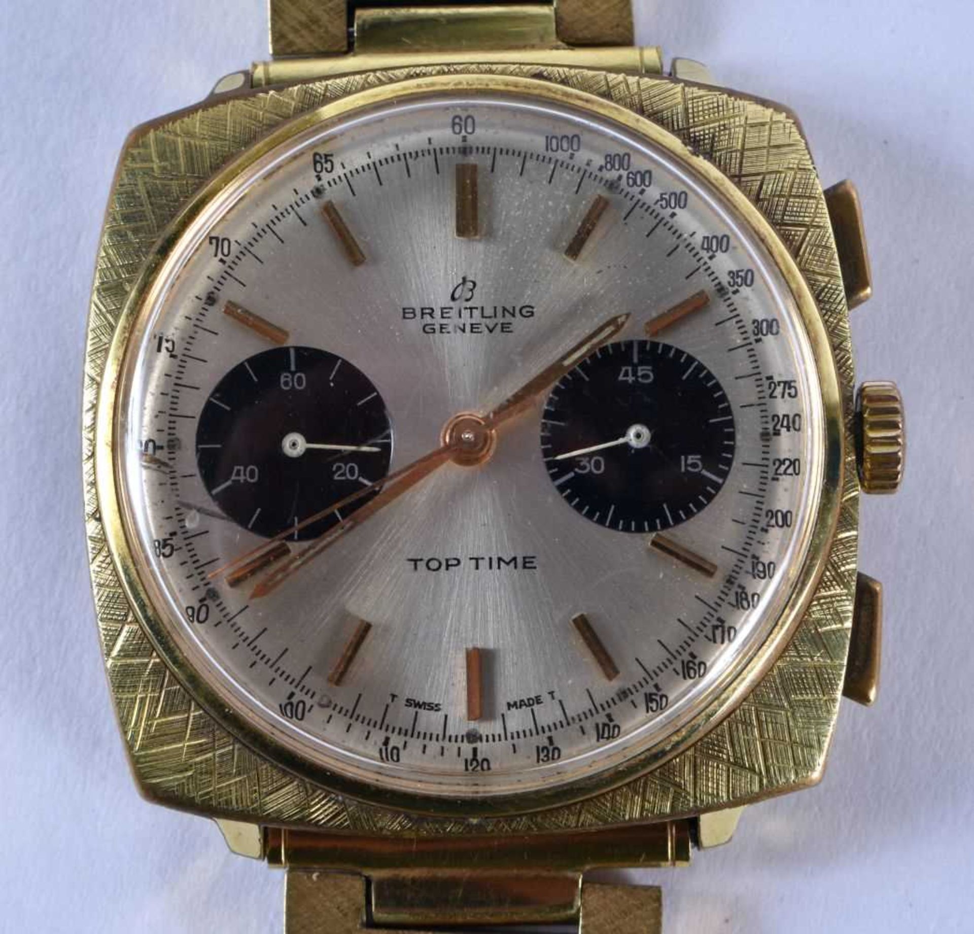 Vintage Breitling Top Time Chronograph Men's Watch Ref 2009.  Dial 3.5cm incl crown, working