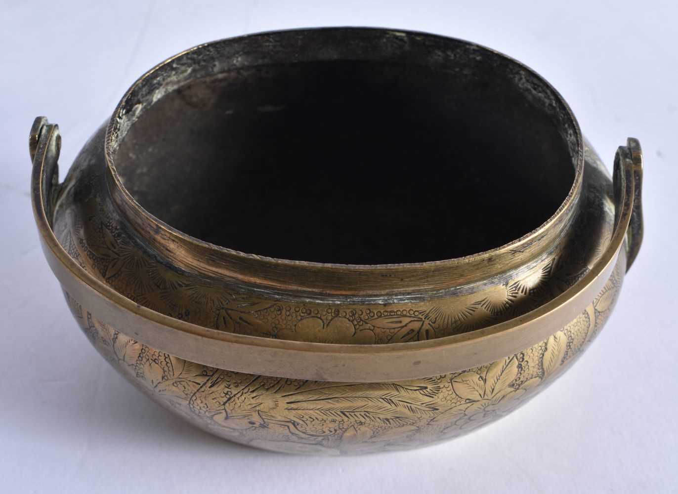 A 19TH CENTURY CHINESE ENGRAVED BRONZE CENSER Qing, together with another bronze censer & bronze - Image 4 of 8