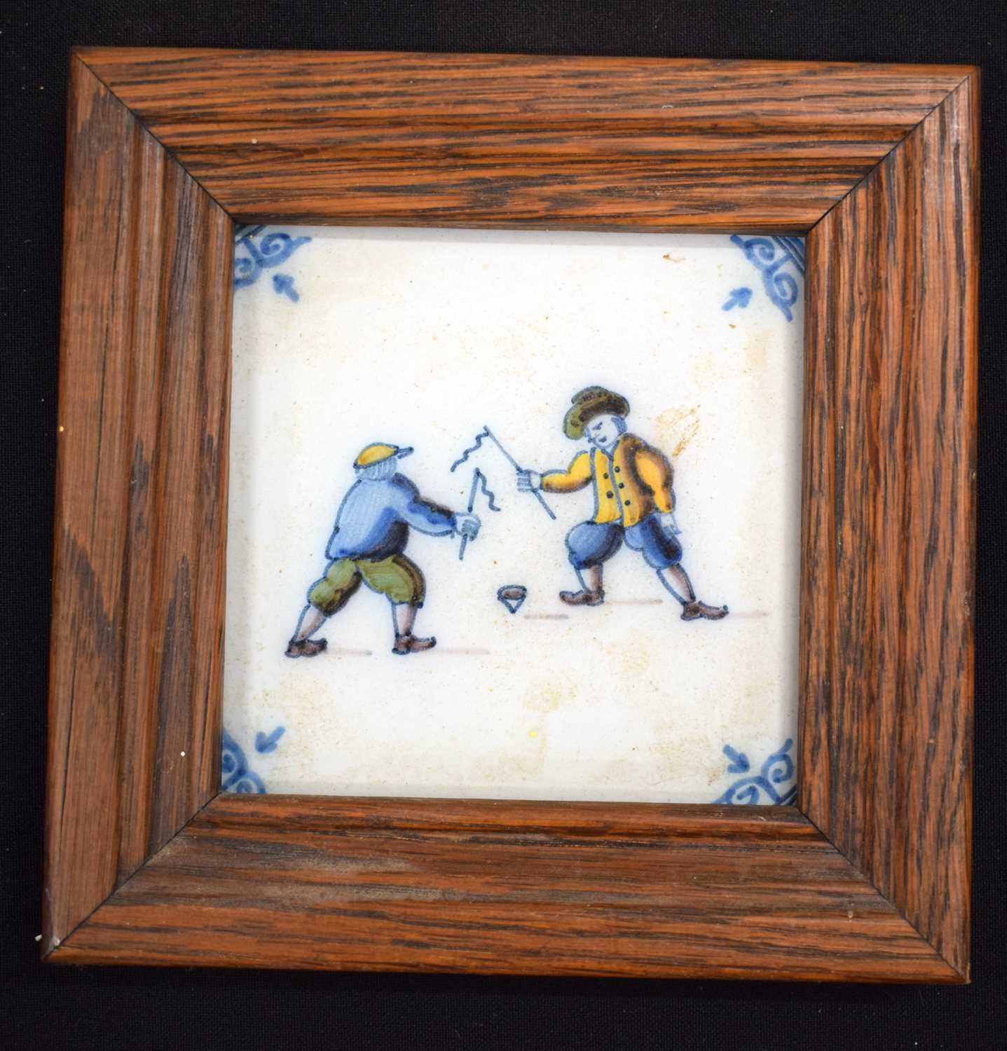 SIX DELFT POLCYRHOMED TILES. 12.5 cm square. (6) - Image 19 of 20