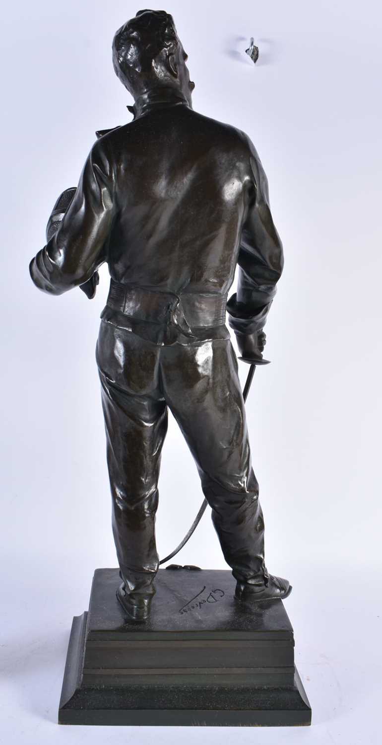 Godefroid Devreese (1861-1941) Belgium, Ecrimeur, Standing Fencer. 60 cm x 17 cm. Note: Godefroid - Image 5 of 6