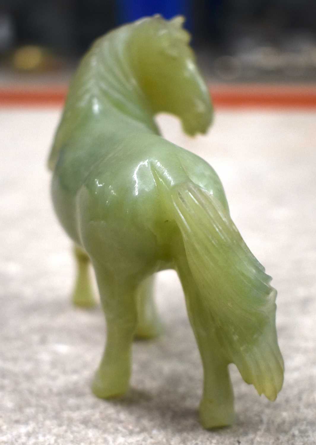 A SET OF SIX LATE 19TH CENTURY CHINESE CARVED JADE HORSES Late Qing, modelled in various forms and - Image 32 of 46