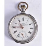 GEORGES FAVRE-JACOT Sterling Silver Gents Vintage Pocket Watch Hand-wind Working. 84 grams. 4.75