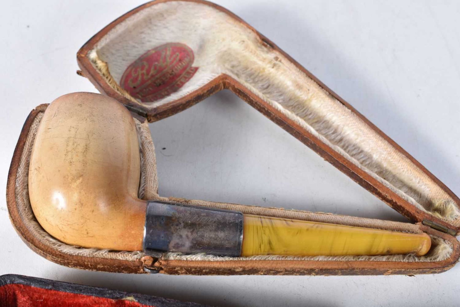 Tobacciana silver items including - A Cased Meerschaum Pipe with Silver Mounts and Amber Stem, A - Image 4 of 5
