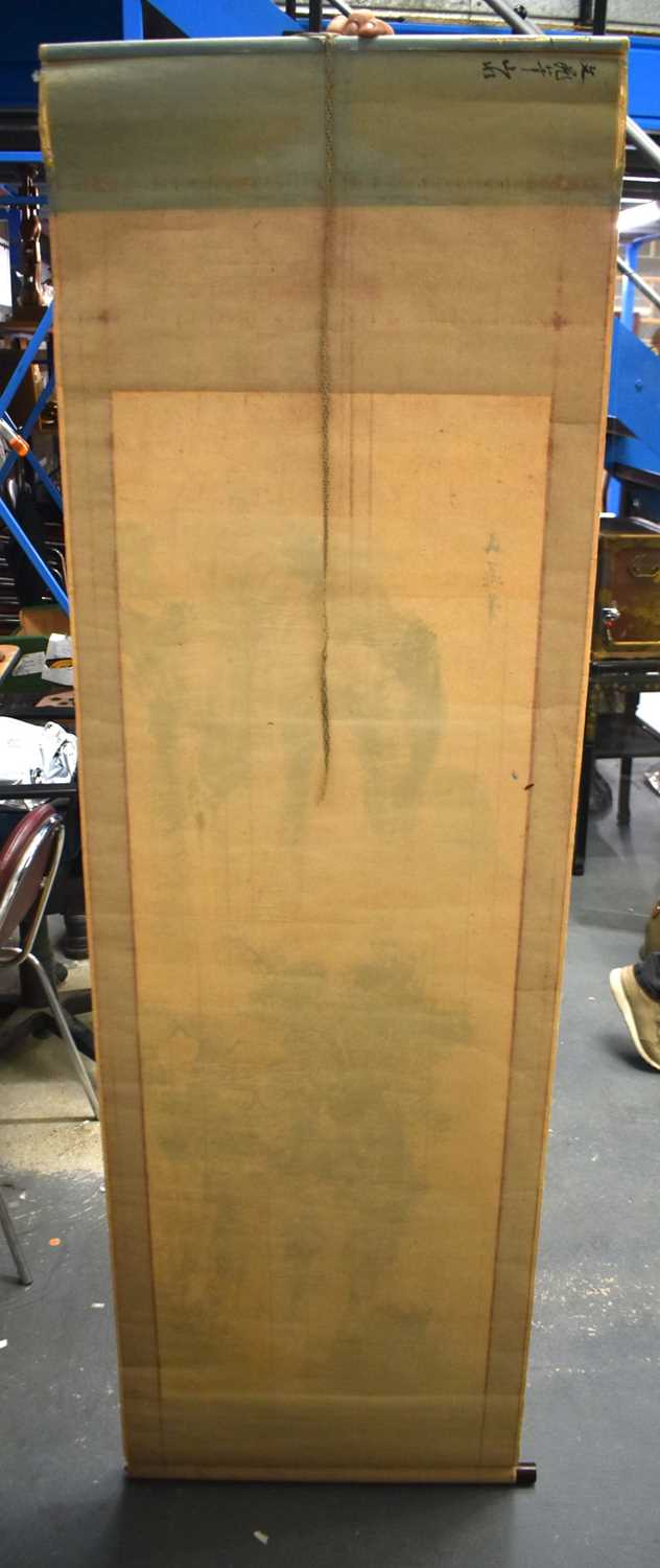 TWO EARLY 20TH CENTURY JAPANESE MEIJI PERIOD SCROLLS. Largest 180 cm x 65 cm. (2) - Image 14 of 14