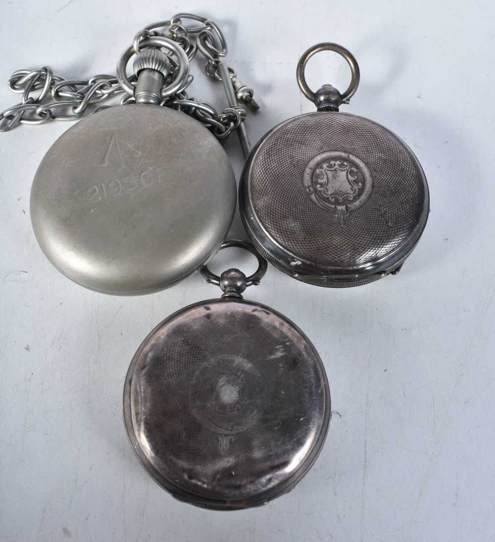 Two Victorian Silver Cased Open Face Pocket Watches. Hallmarked Birmingham together with a - Image 2 of 3