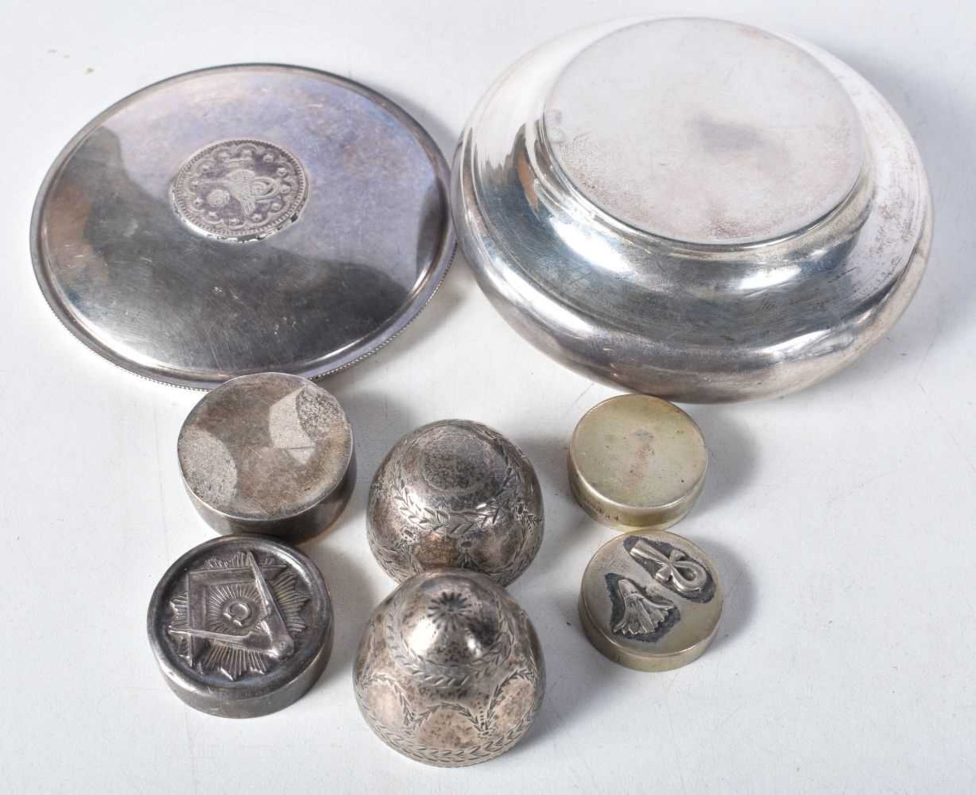 Four Silver Boxes. Various Marks. XRF Tested for Purity. Largest 8.9cm x 3.7cm, total weight 93g ( - Image 2 of 3