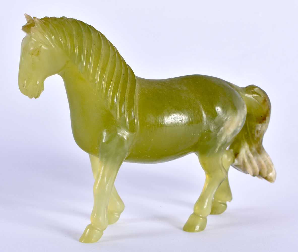 A SET OF SIX LATE 19TH CENTURY CHINESE CARVED JADE HORSES Late Qing, modelled in various forms and - Image 3 of 46