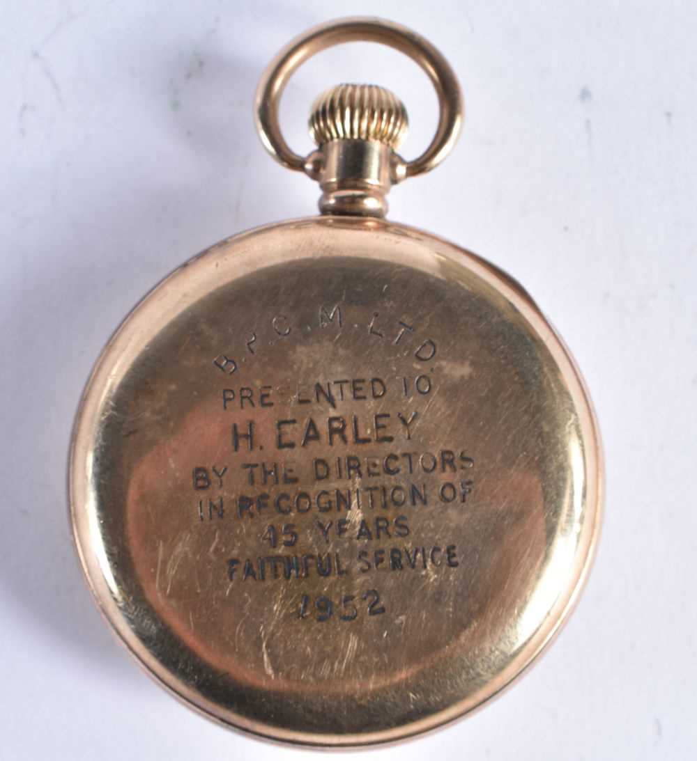SMITHS Gents Vintage Rolled Gold Open Face Pocket Watch Hand-wind Working. 96 grams. 5 cm diameter. - Image 4 of 4