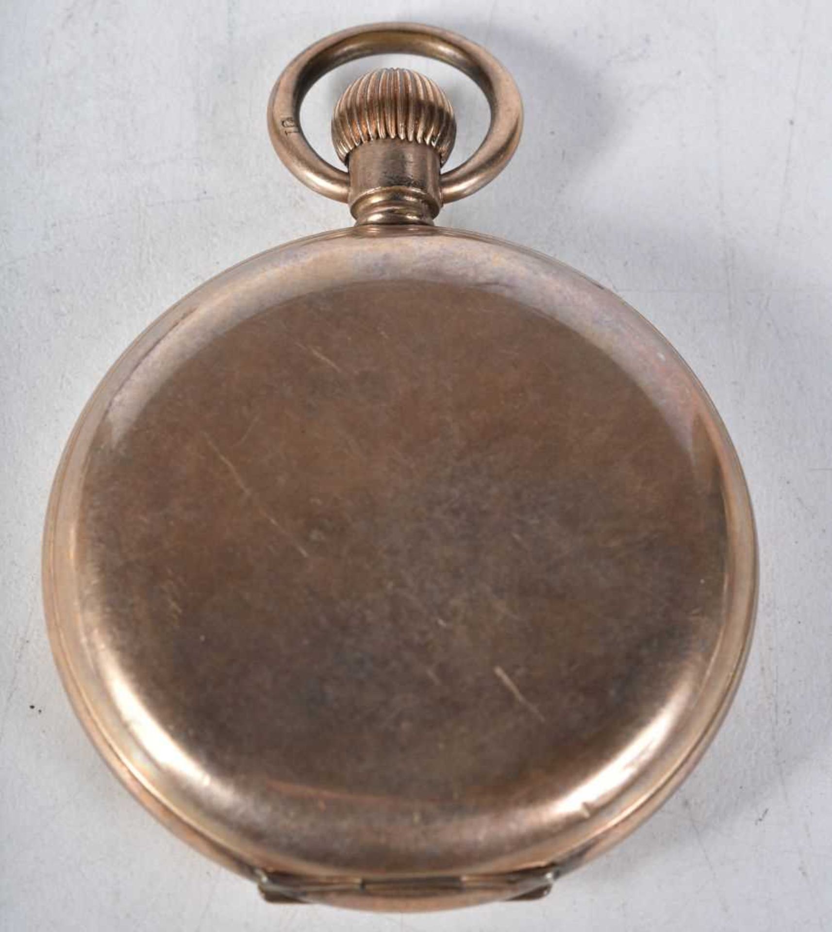 An Elgin Pocket Watch with White Enamel Dial and Black Roman Numerals. 5cm diameter, working - Image 2 of 3