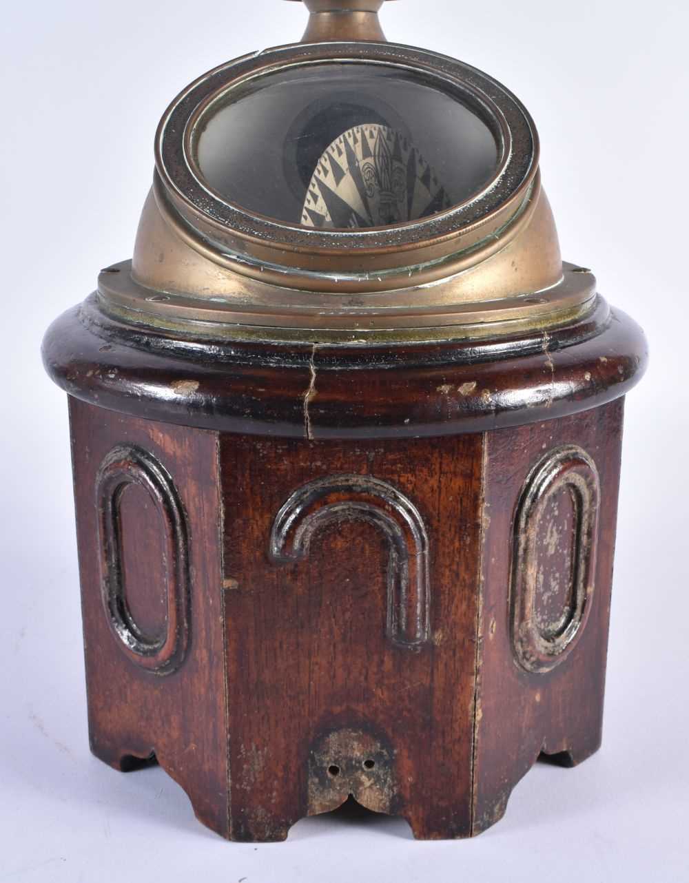 AN ANTIQUE SHIPS BINNACLE MARINE COMPASS Summers & Payne. 27 cm x 24 cm. - Image 4 of 5