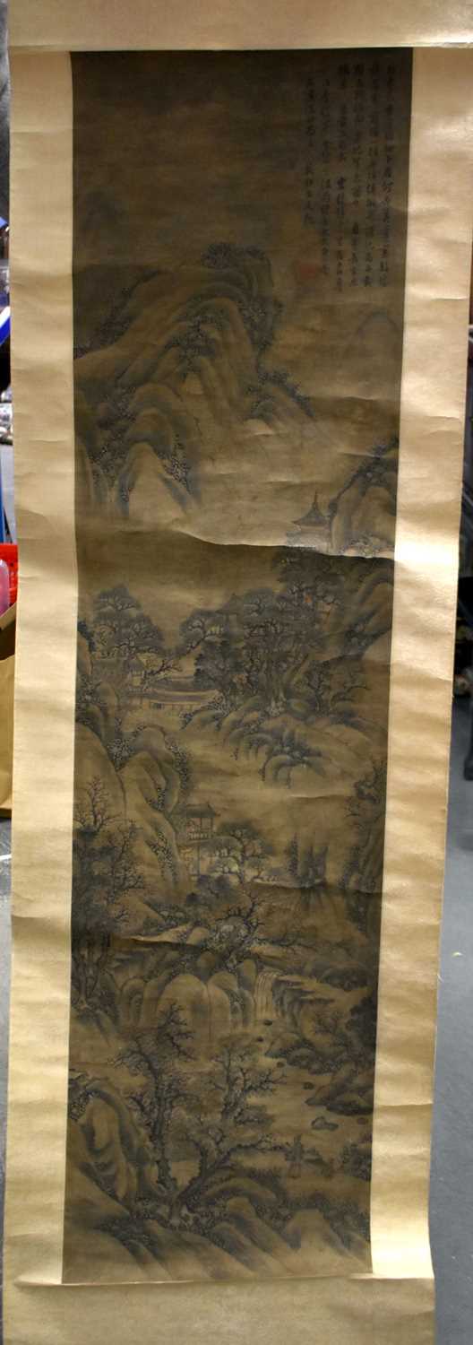 THREE EARLY 20TH CENTURY CHINESE SCROLLS. Largest 150 cm x 82 cm. (3) - Image 2 of 16