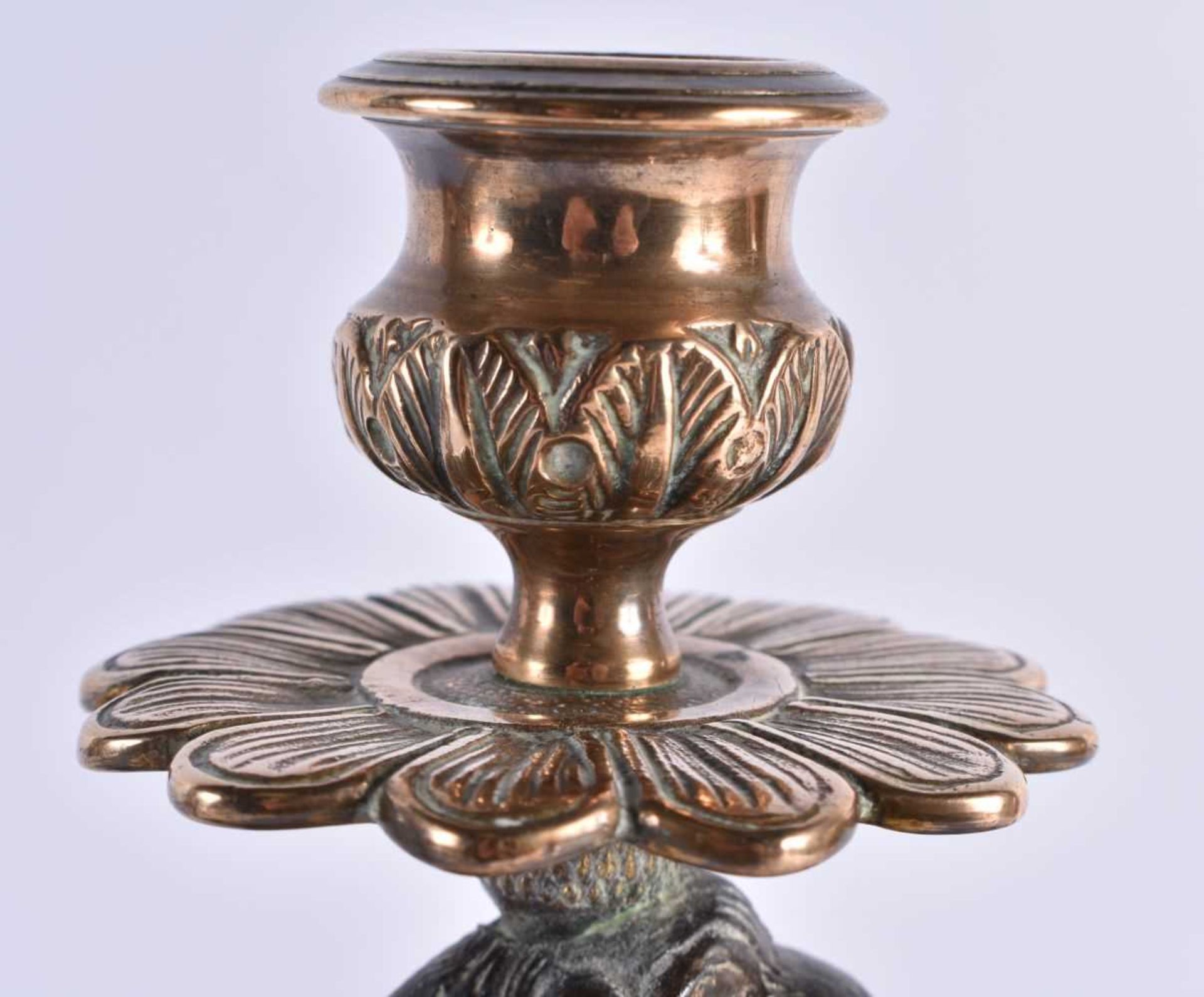 A LOVELY PAIR OF 19TH CENTURY ENGLISH COUNTRY HOUSE MILITARY INTEREST CANDLESTICKS formed as steel - Image 3 of 8