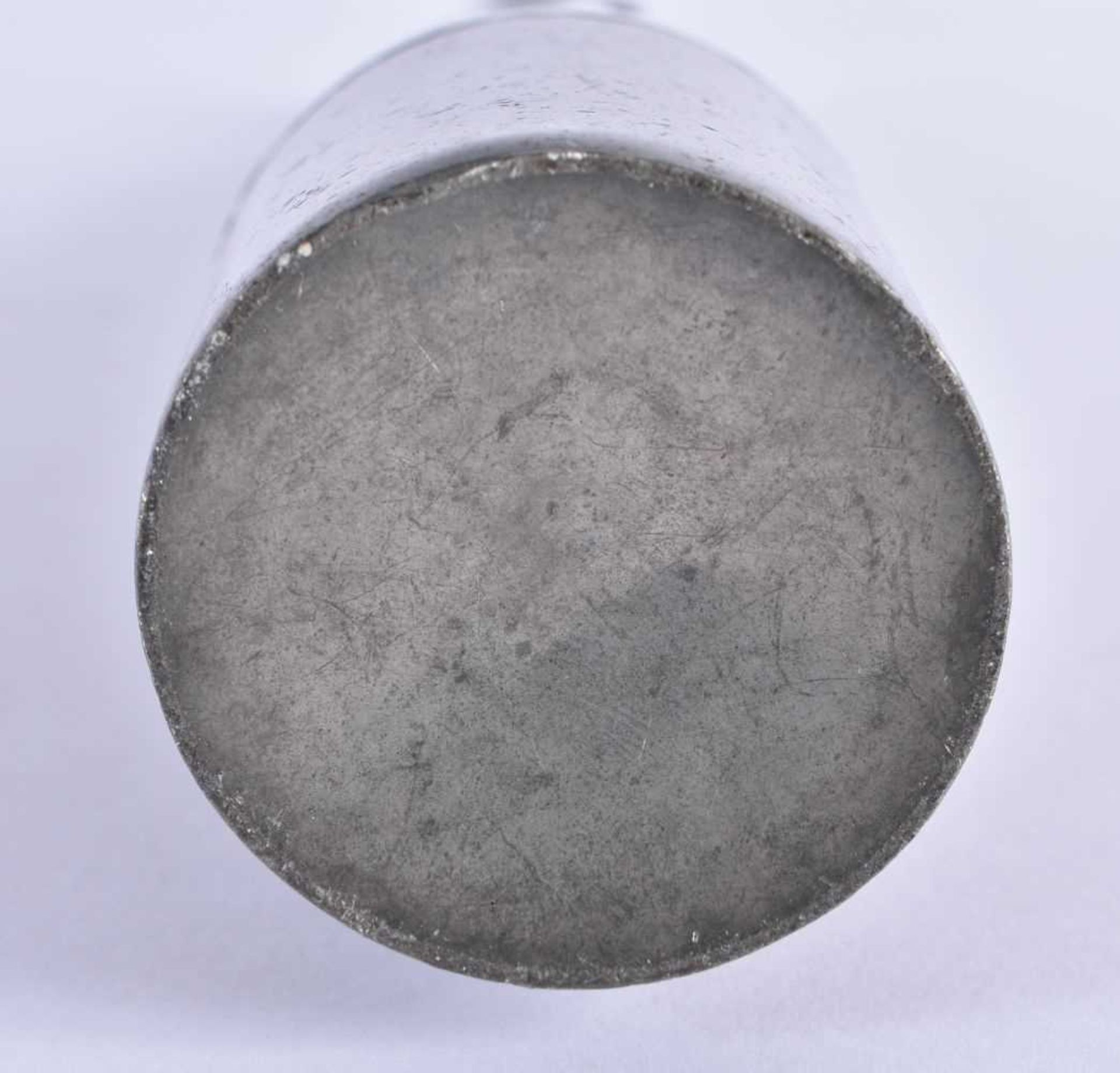 A Pewter Drinking Flask with detachable cup on base. 25.5cm x 5cm, weight 304g. - Image 4 of 4