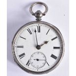 Sterling Silver Gents Antique Open Face Fusee Pocket Watch Key-wind Working. London 1926. 103 grams.