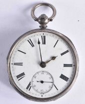 Sterling Silver Gents Antique Open Face Fusee Pocket Watch Key-wind Working. London 1926. 103 grams.