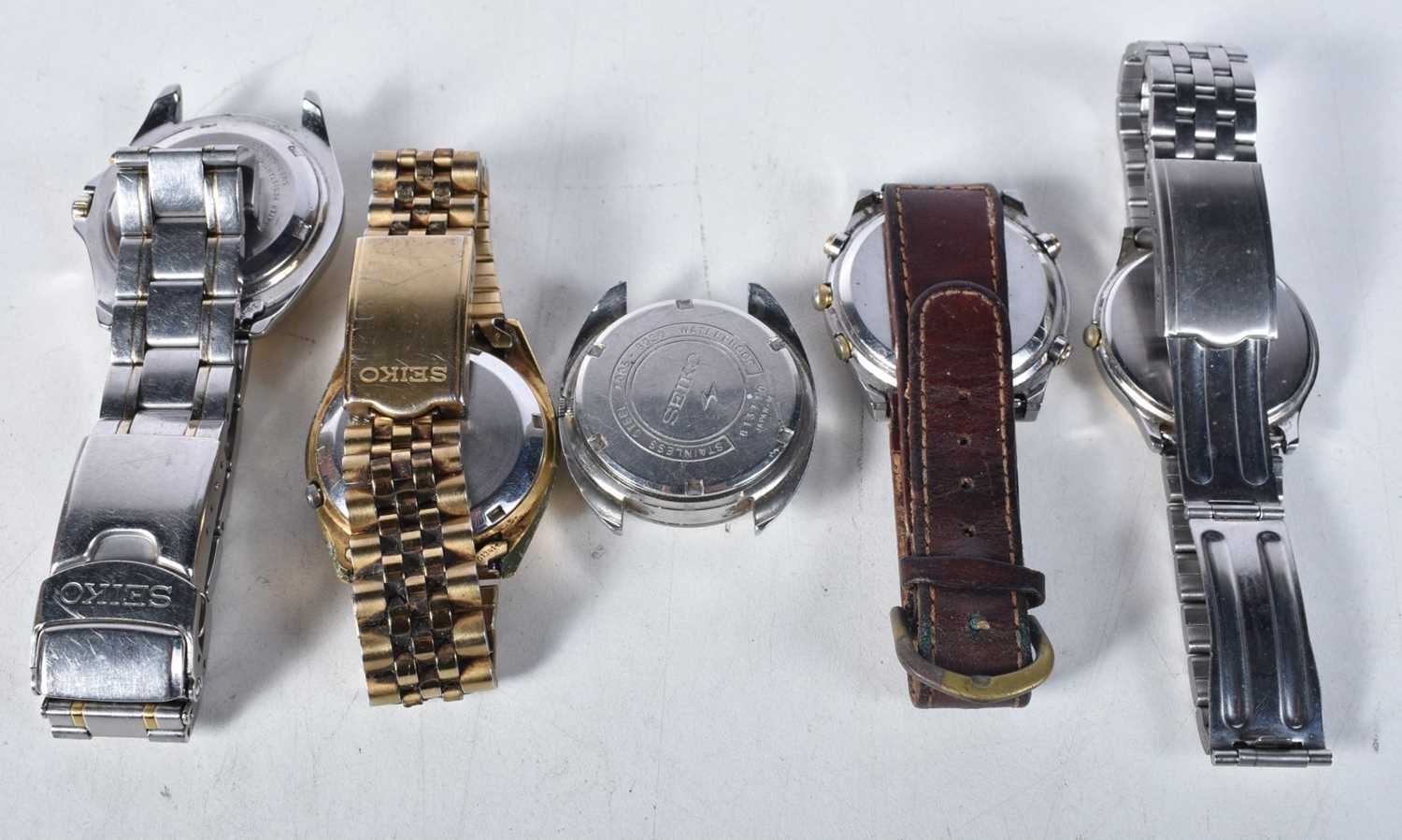 Five Vintage Seiko Wristwatches (2 Automatic, S2, Kinetic, Chronograph), not working - Image 2 of 4