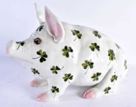 A LARGE SCOTTISH WEYMSS POTTERY FIGURE OF A PIG. 40 cm x 27 cm.