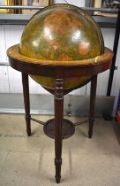 A LOVELY LARGE 21INCH CARYS COUNTRY HOUSE GLOBE upon a mahogany base with lacquered chapter ring