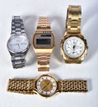 Four Vintage Seiko Quartz Watches. Largest 4cm incl crown, not working - need battery (4)