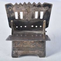 A Russian Silver Throne Chair. 6.6cm x 6.5cm x 4.5cm. Stamped 84. weight 60g