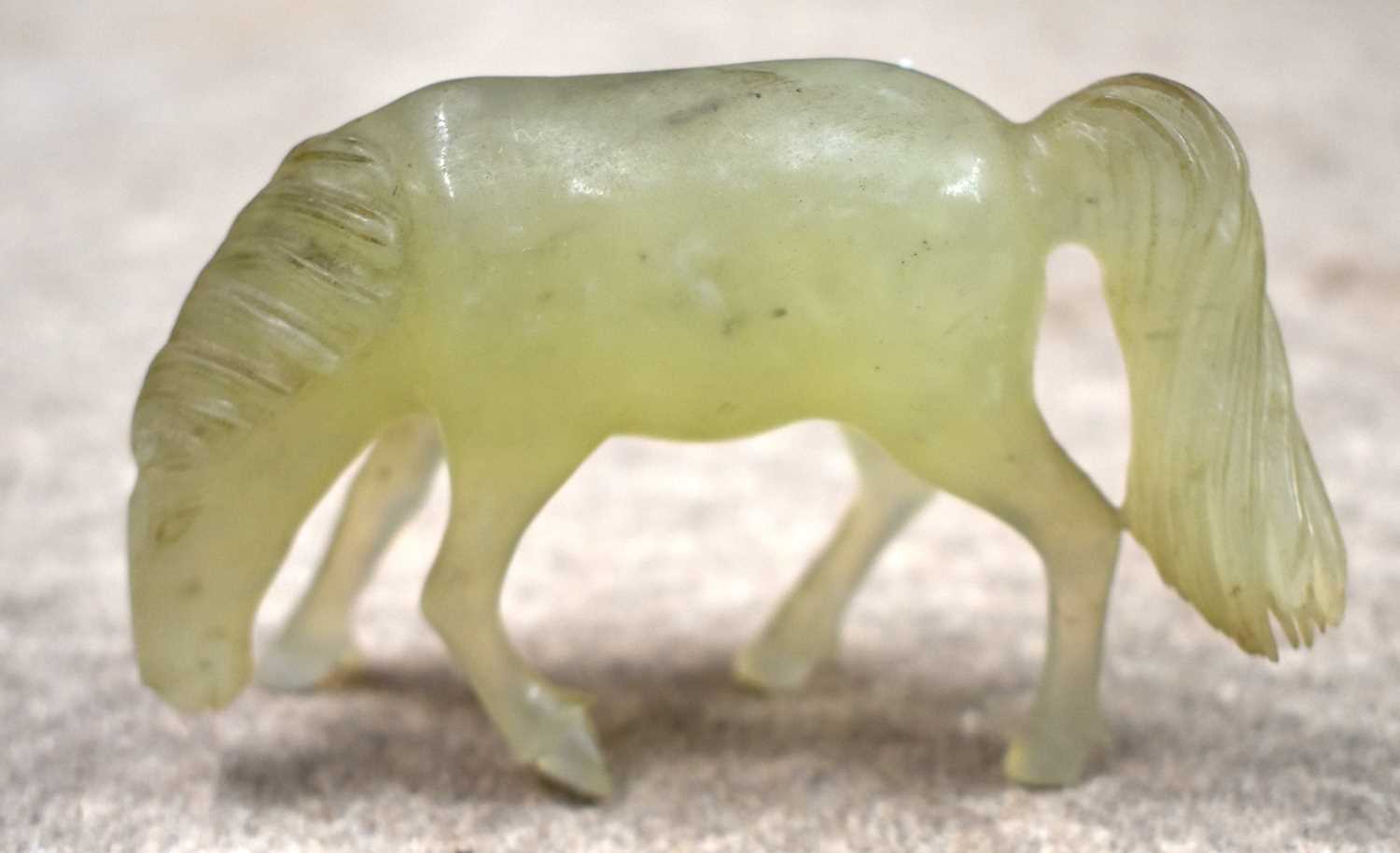 A SET OF SIX LATE 19TH CENTURY CHINESE CARVED JADE HORSES Late Qing, modelled in various forms and - Image 30 of 46