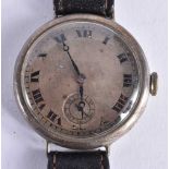 Sterling Silver Gents Vintage Trench Style Wristwatch Hand wind Working. 27 grams. 3.25 cm wide