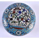 A LATE 18TH/19TH CENTURY CHINESE CLOISONNE ENAMEL CIRCULAR BOX AND COVER Ming style, decorated