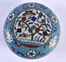 A LATE 18TH/19TH CENTURY CHINESE CLOISONNE ENAMEL CIRCULAR BOX AND COVER Ming style, decorated