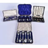 A Cased Set of Silver Fork and Spoon Hallmarked Sheffield 1920 and a Cased Set of Six Silver