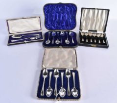 A Cased Set of Silver Fork and Spoon Hallmarked Sheffield 1920 and a Cased Set of Six Silver