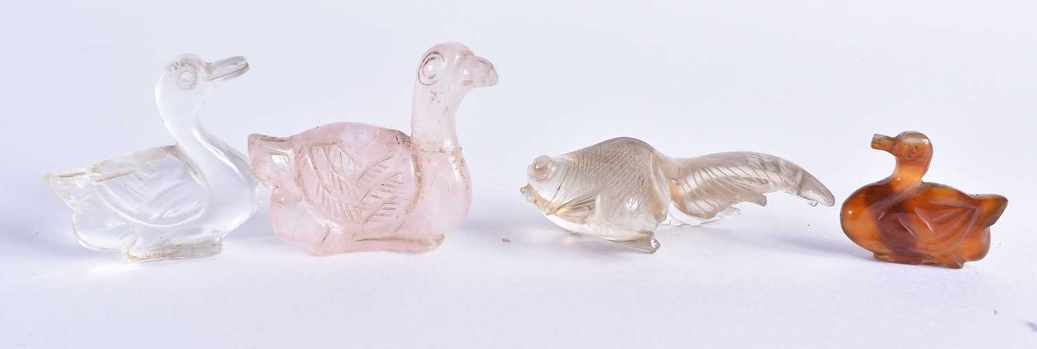 A COLLECTION OF 19TH CENTURY CHINESE CARVED ROCK CRYSTAL AND STONE CARVINGS Qing. (8) - Image 6 of 6