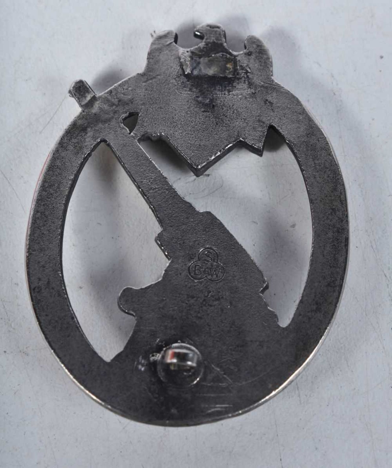 WWII German Army Heer Flak Badge Heer Anti-aircraft Medal Gun Eagle Pin Insignia.  The obverse - Image 2 of 2