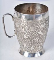 A Continental Silver Christening Cup with Middle Eastern Designs. XRF Tested for Purity. 8.5cm x 8.