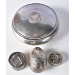 Four Silver Boxes. Various Marks. XRF Tested for Purity. Largest 8.9cm x 3.7cm, total weight 93g (