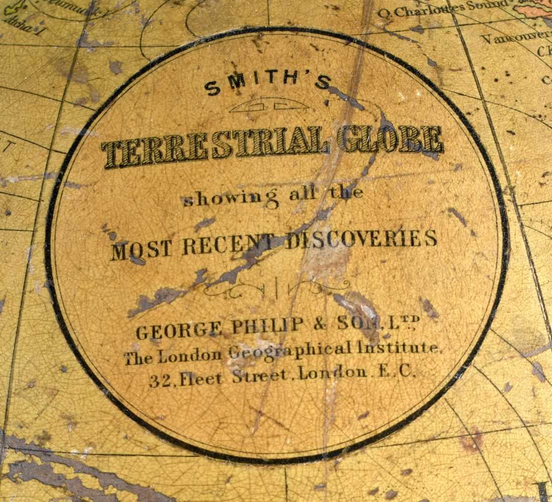 A GOOD SMITHS TERRESTRIAL GLOBE George Philip & Son limited London, depicting the 'recent - Image 3 of 7