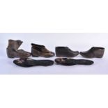 THREE PAIRS OF ANTIQUE CHILDRENS SHOES. Largest 18 cm wide. (6)