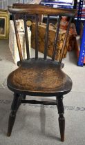 A SMALL ANTIQUE CHILDS CHAIR. 54 cm x 37 cm.