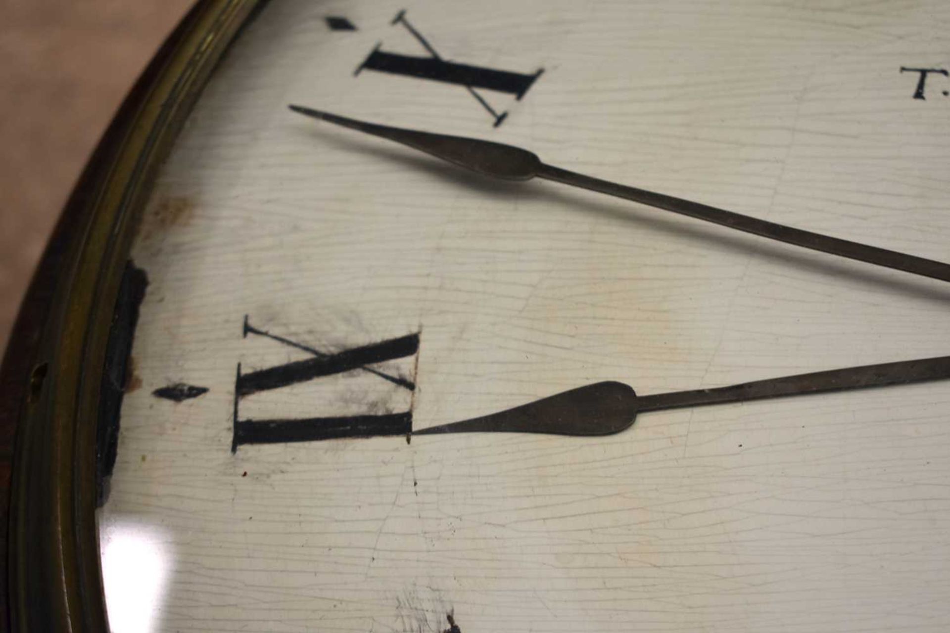 A RARE WOOD DIAL THOMAS WALDER OF ARUNDEL HANGING WALL CLOCK with black painted Roman numerals and - Image 19 of 19