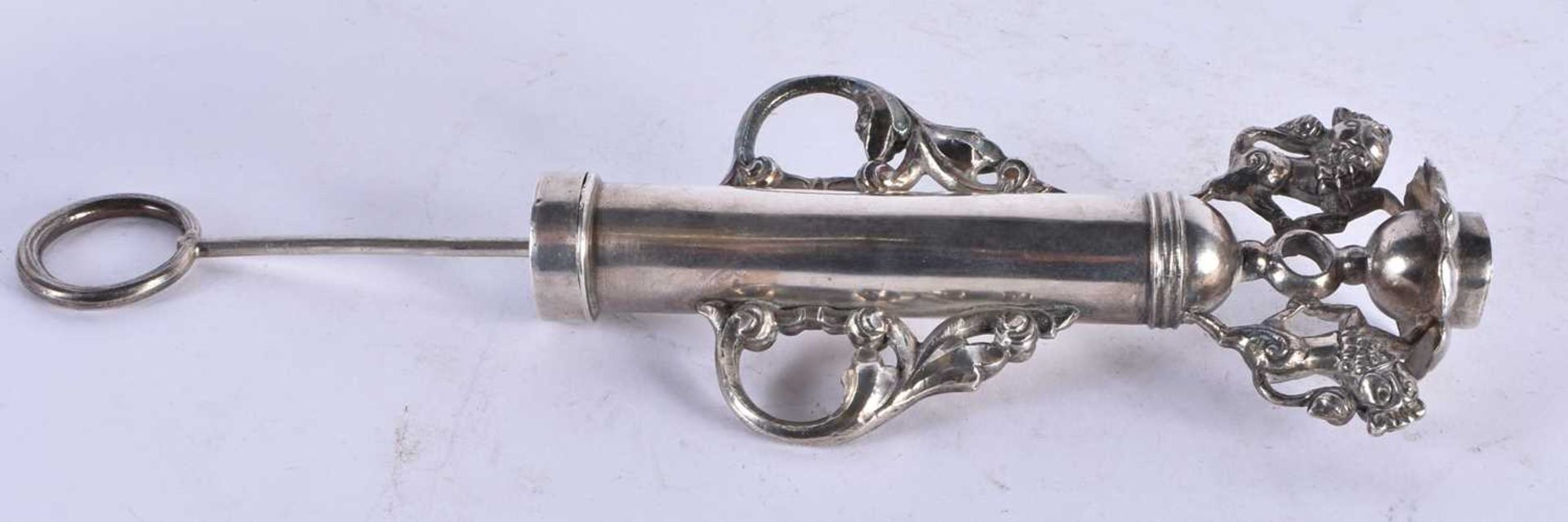 AN ANTIQUE INDIAN SILVER INSTRUMENT. 176 grams. 22 cm long. - Image 2 of 4