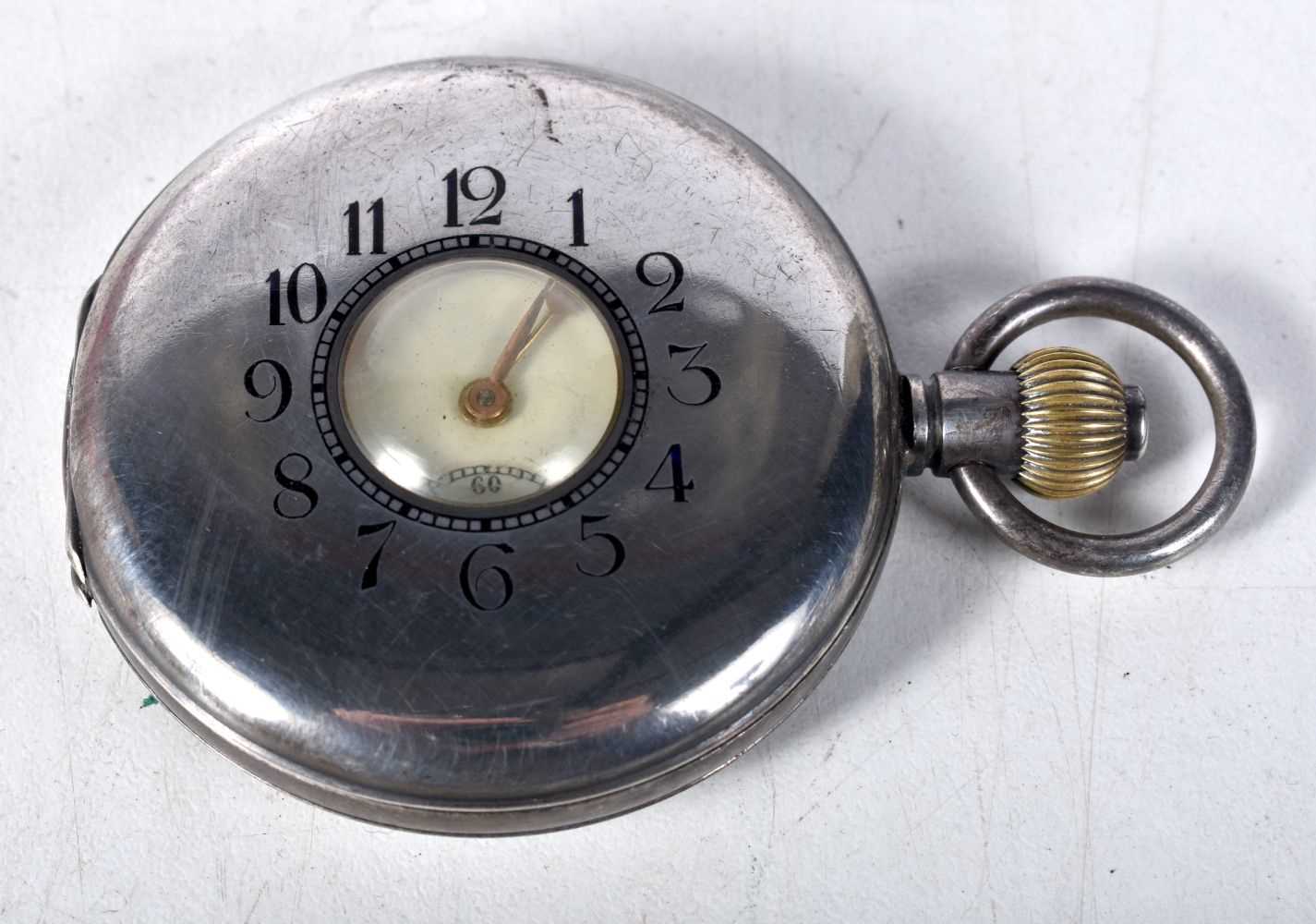 Vintage Silver Gents Half Hunter Pocket Watch.  Stamped 925. Movement - Hand-wind.  WORKING - Tested