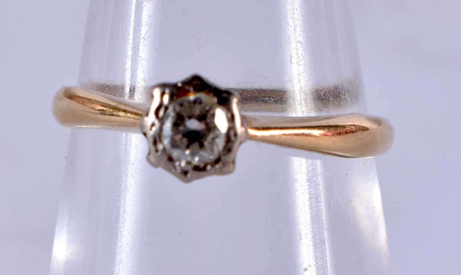 An 18 Carat Diamond Solitaire Ring Stamped 18CT, Size N, Diamond approx 1/8 Carat. Together with - Bild 5 aus 8